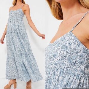 TUCKERNUCK | NWT Hyacinth House - Blue and White Floral Tiered Teresa Maxi Dress